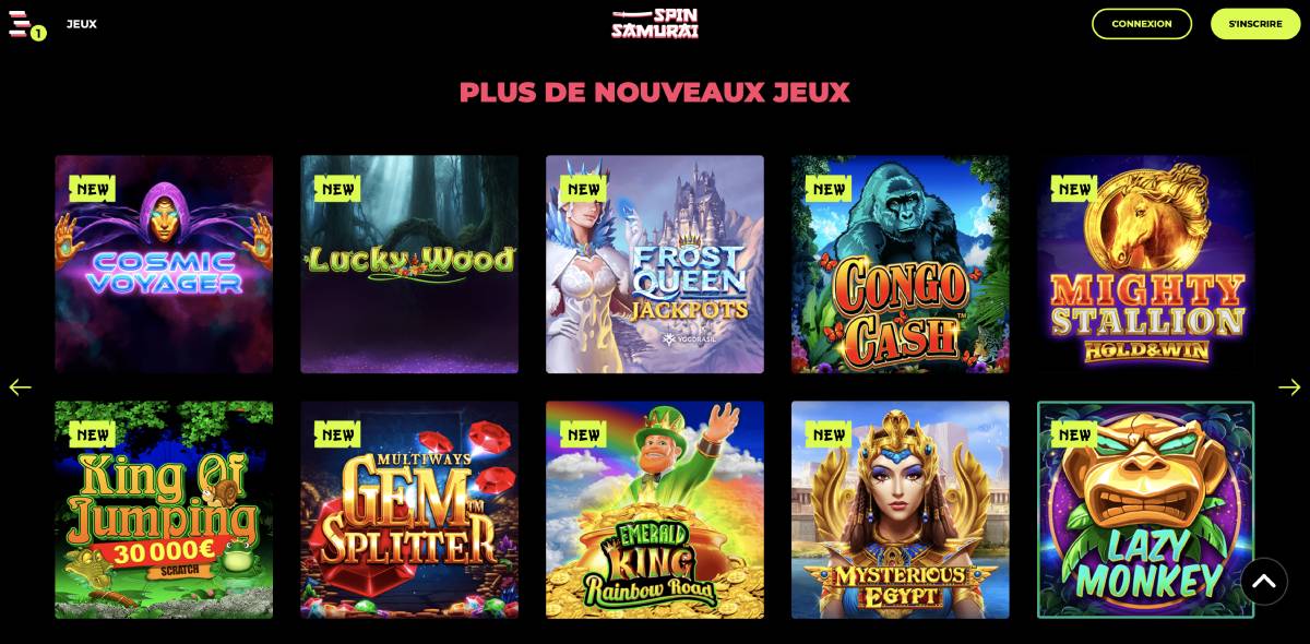 spin samurai jeux