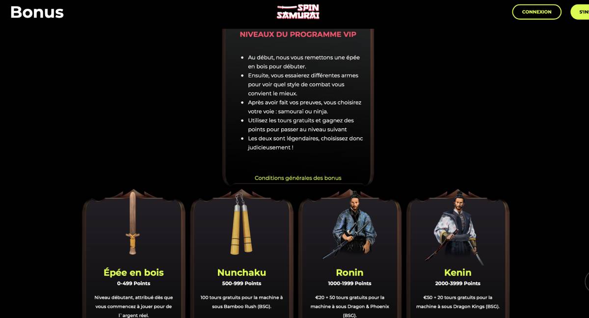 spin samurai vip casino