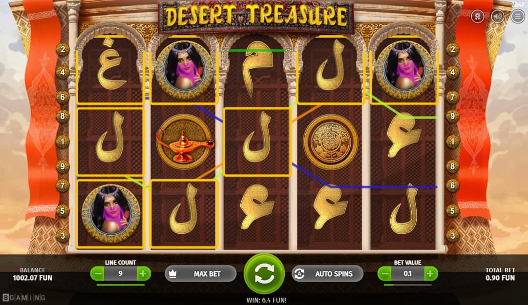 desert treasure slot win